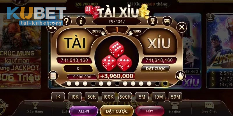 Thuật toán nghiêng về cửa có tổng cược Tài Xỉu thấp hơn